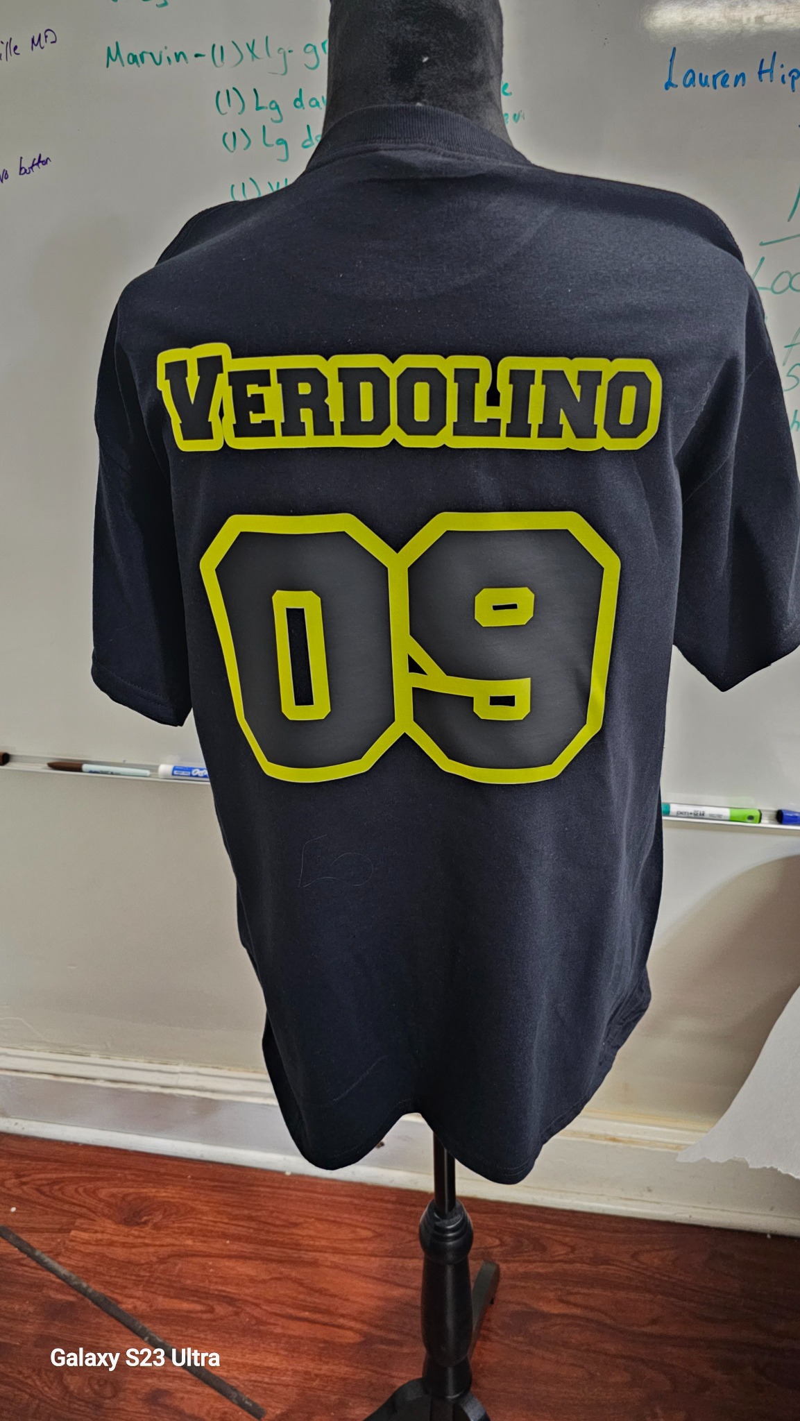 Custom sports team name and number shirt printed in Glenside PA